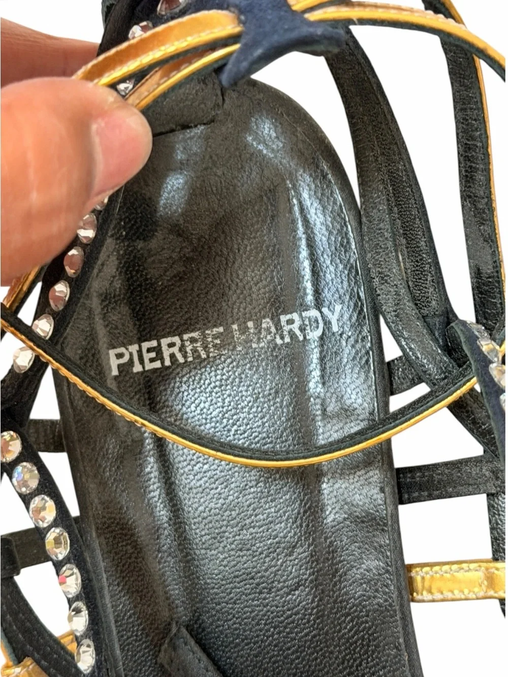 Vintage Pierre Hardy Sequin Leather Strappy Sandals 39.5